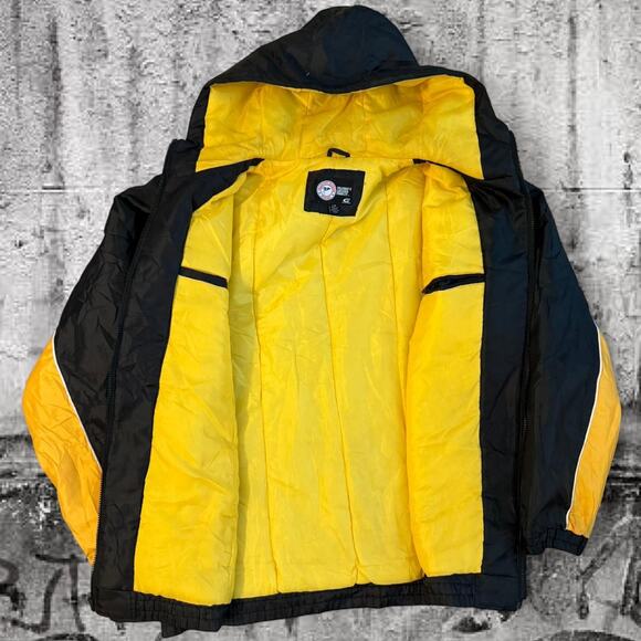 Iowa Hawkeyes Jacket - Large NCAA Football - Black/Yellow Full Zip- Retro Hooded - Picture 3 of 8